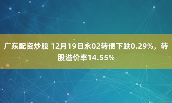 广东配资炒股 12月19日永02转债下跌0.29%，转股溢价率14.55%